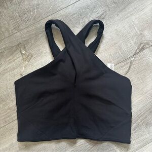 Lululemon Nulu Wrap-Front Longline Bra in Black, Size 6